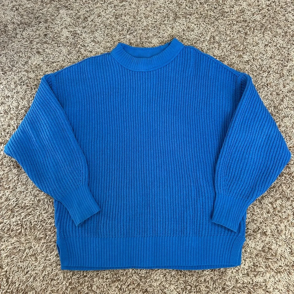 Aerie Blue Oversized Knit Sweater Size XS! - Picture 1 of 4